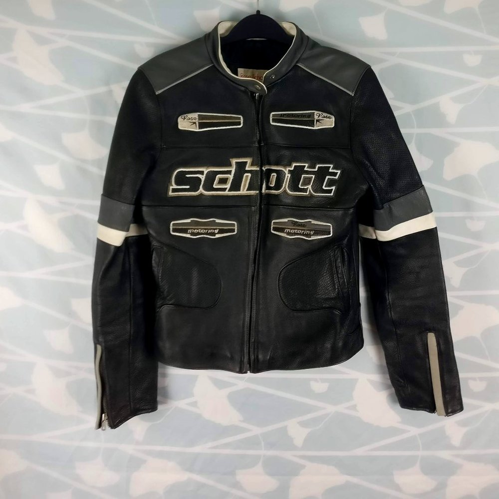 Schott NYC "Rose" Limitededition Motocross biker leather jacket Vintage Perfecto